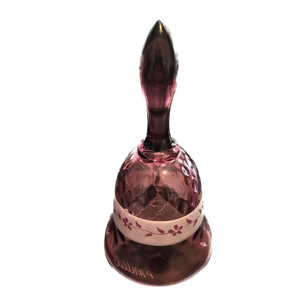 Amethyst Purple Bell signed by P Miller, Hand Painted Vintage MCM - Picture 3 of 6